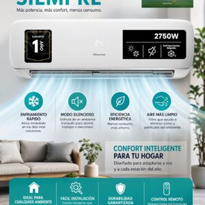 AIRE ACONDICIONADO 2750W FRIO CALOR HISENSE