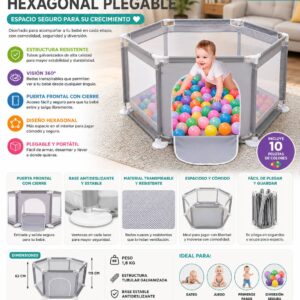 CORRALITO PLEGABLE DE BEBE HEXAGONAL