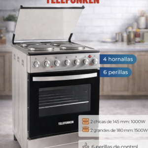 COCINA ELECTRICA GRANDE 60X50 TELEFUNKE ACER INOX