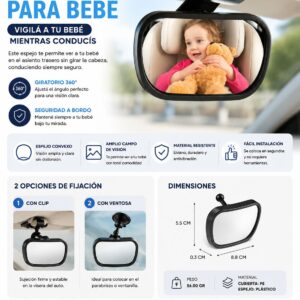 ESPEJO RETROVISOR PARA AUTOS SEGURIDAD BEBÉ